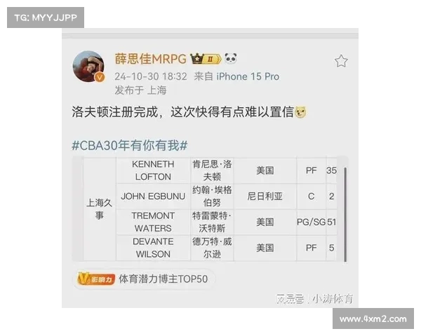 CBA更新外援注册信息:上海男篮注册哈维,今晚有望登场 CBA更新外援注册信息:上海男篮注册哈维,今晚有望登场